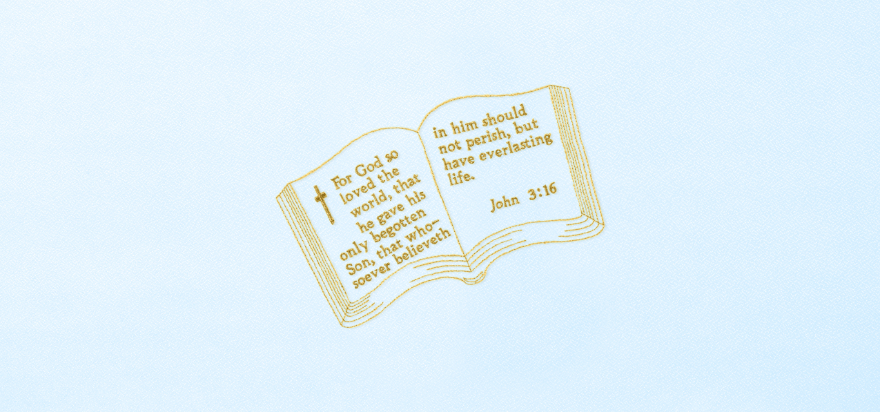 P 515 BL Bible John 3 16 Blue Faux